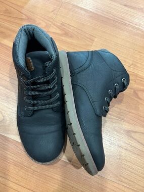 Sonoma Black Kids Lace-Up Ankle Boots with Tan Sole